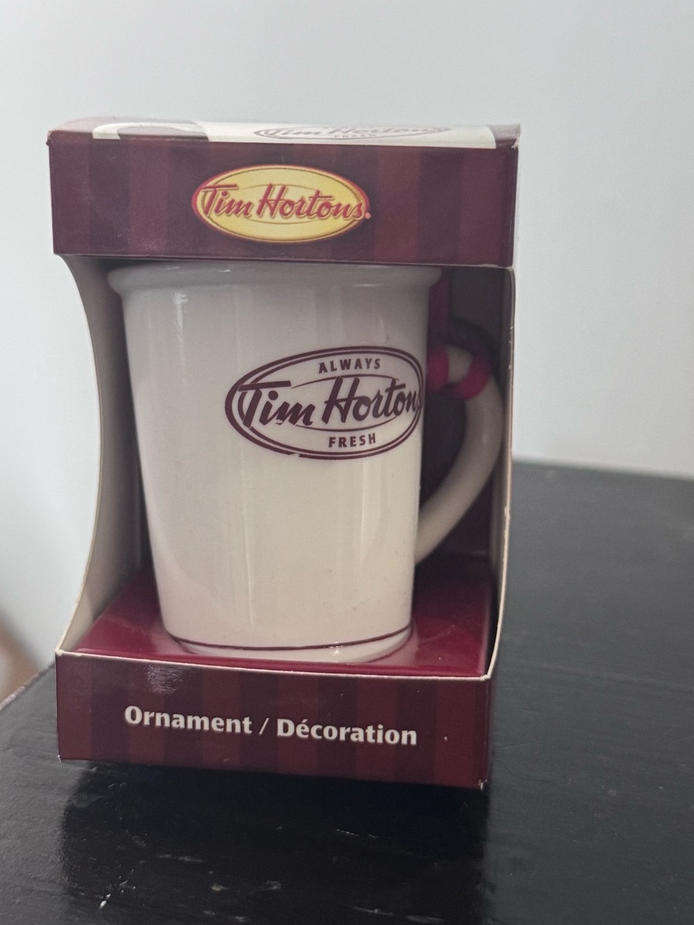 Tim Hortons Ceramic Coffee Cup Christmas ornament NIB